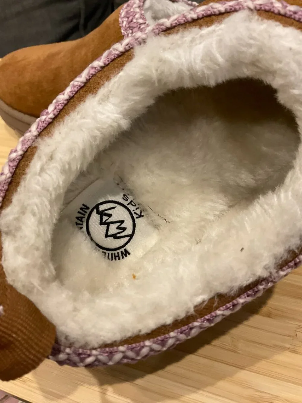 White Mountain Kids Lucianna Slippers Chestnut Faux Fur Girls Sz 3